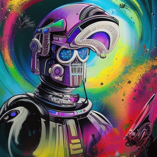 Alien Plague Doctor in Sci-Fi Style