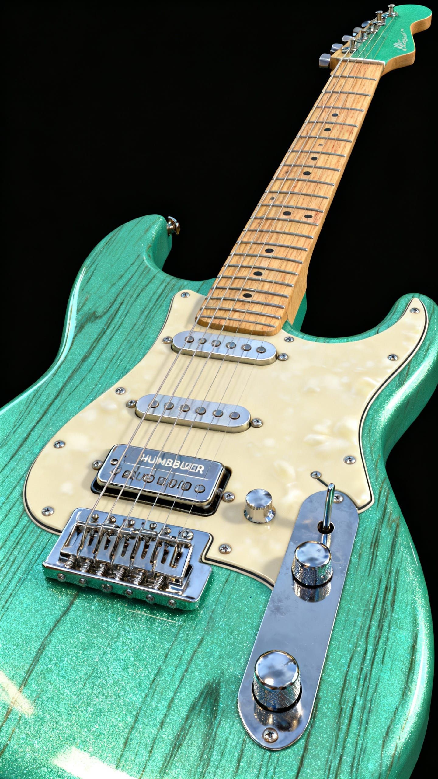 Vintage 60s Stratocaster Guitar in Surf Green Sparkle