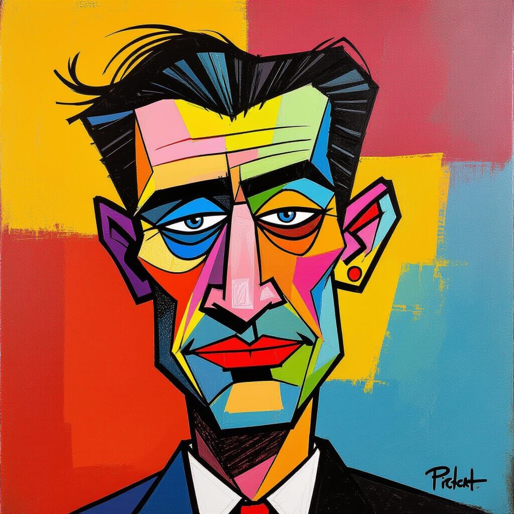 Bright Caricature with Exaggerated Features