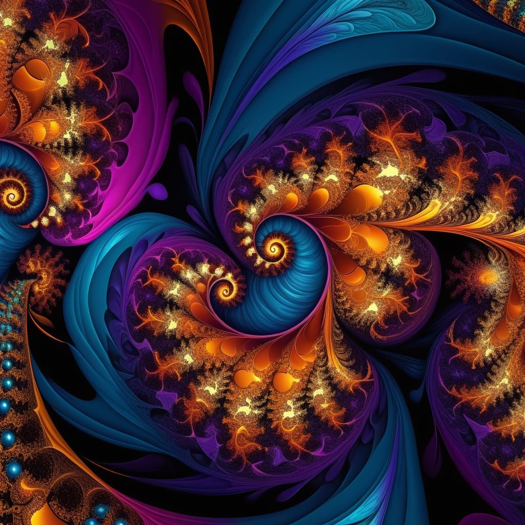 Mesmerizing Fractal Art in a Digital Painting Style