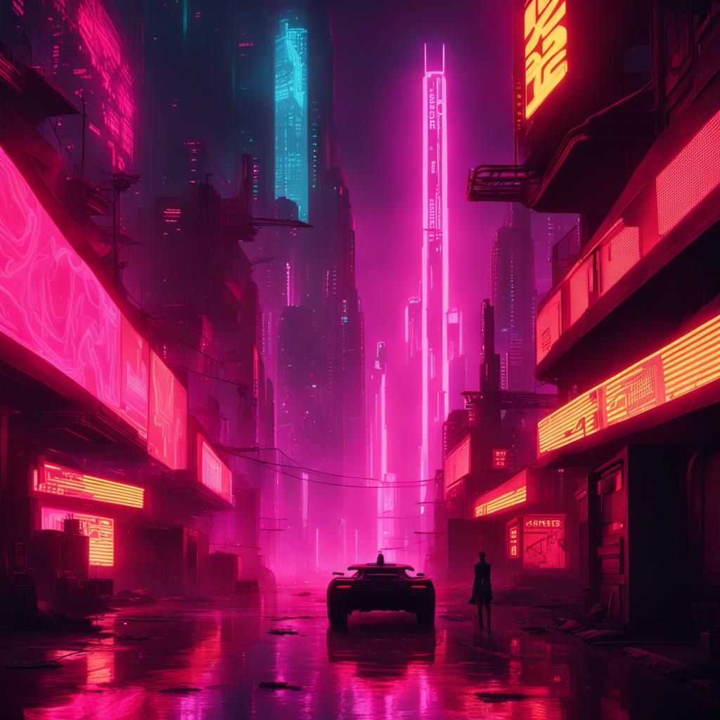 Neon Cyberpunk Cityscape of the Future