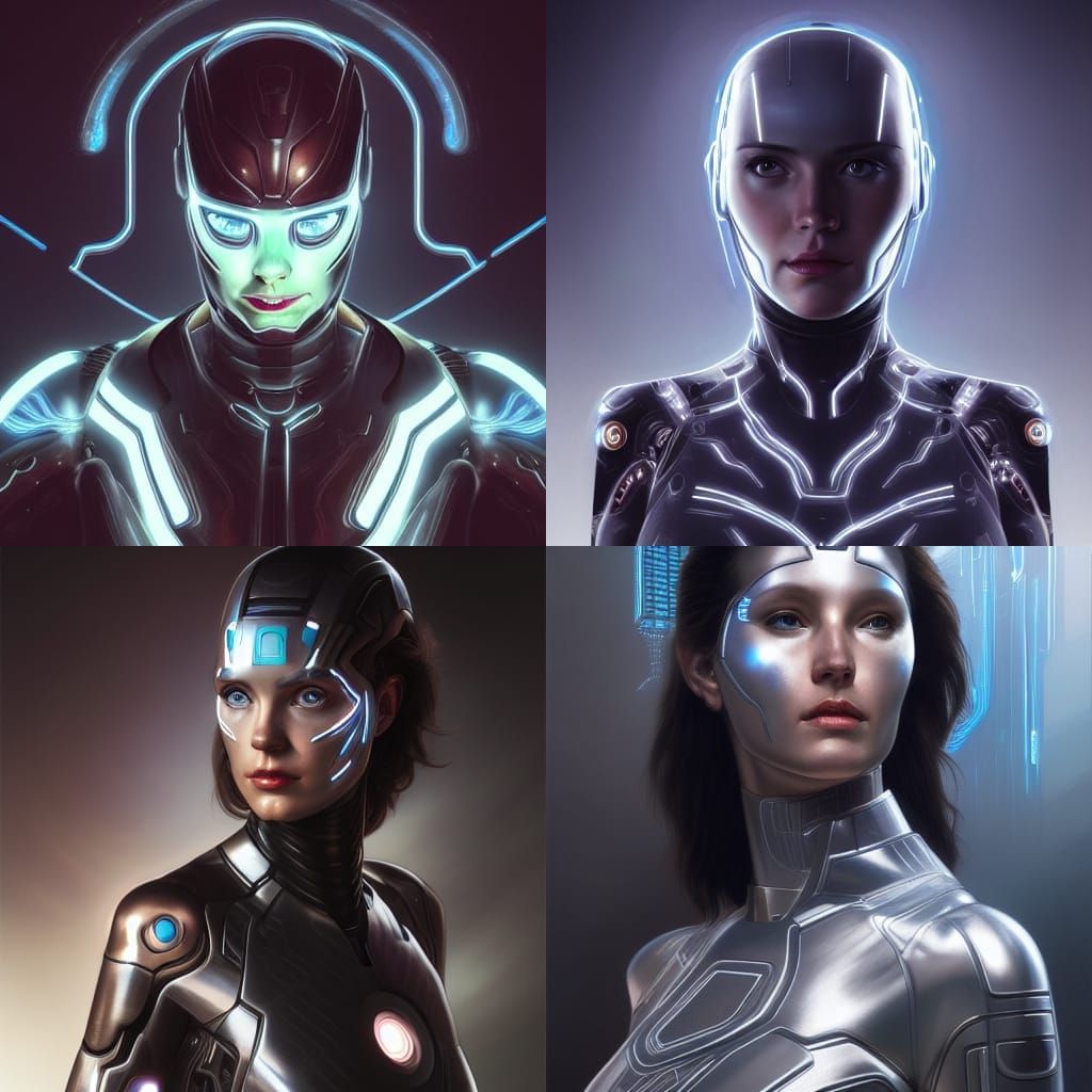Cyberpunk Female Ironman Portrait in 8K
