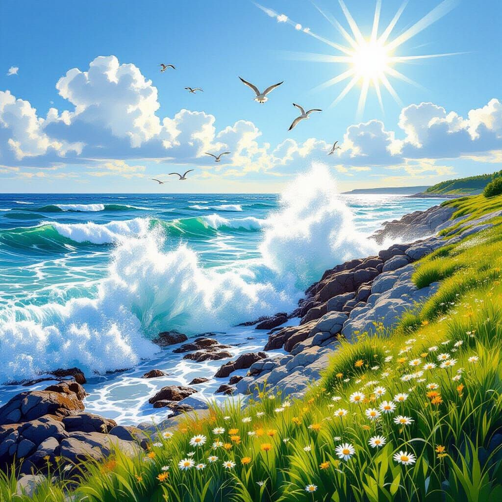 Swedish Baltic Sea Coastline in Photorealistic Style