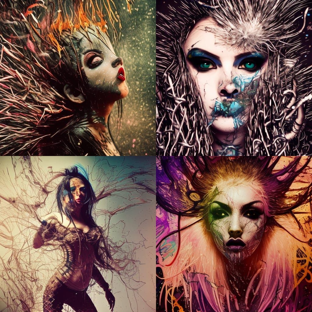 Glampunk Otter-Porcupine in Surrealist Style