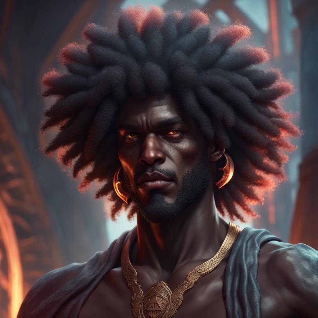 Detailed Portrait of a Black Demon in Artgerm Style