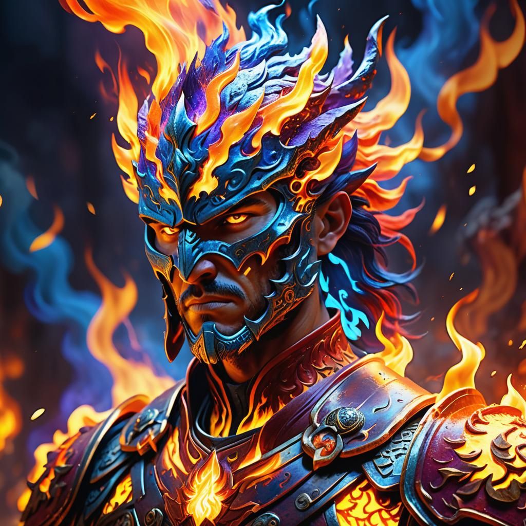 Blazing Inferno: Fire Warrior and Elementals