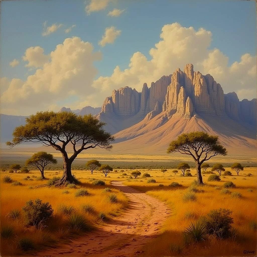 South African Landscape as Oil Painting