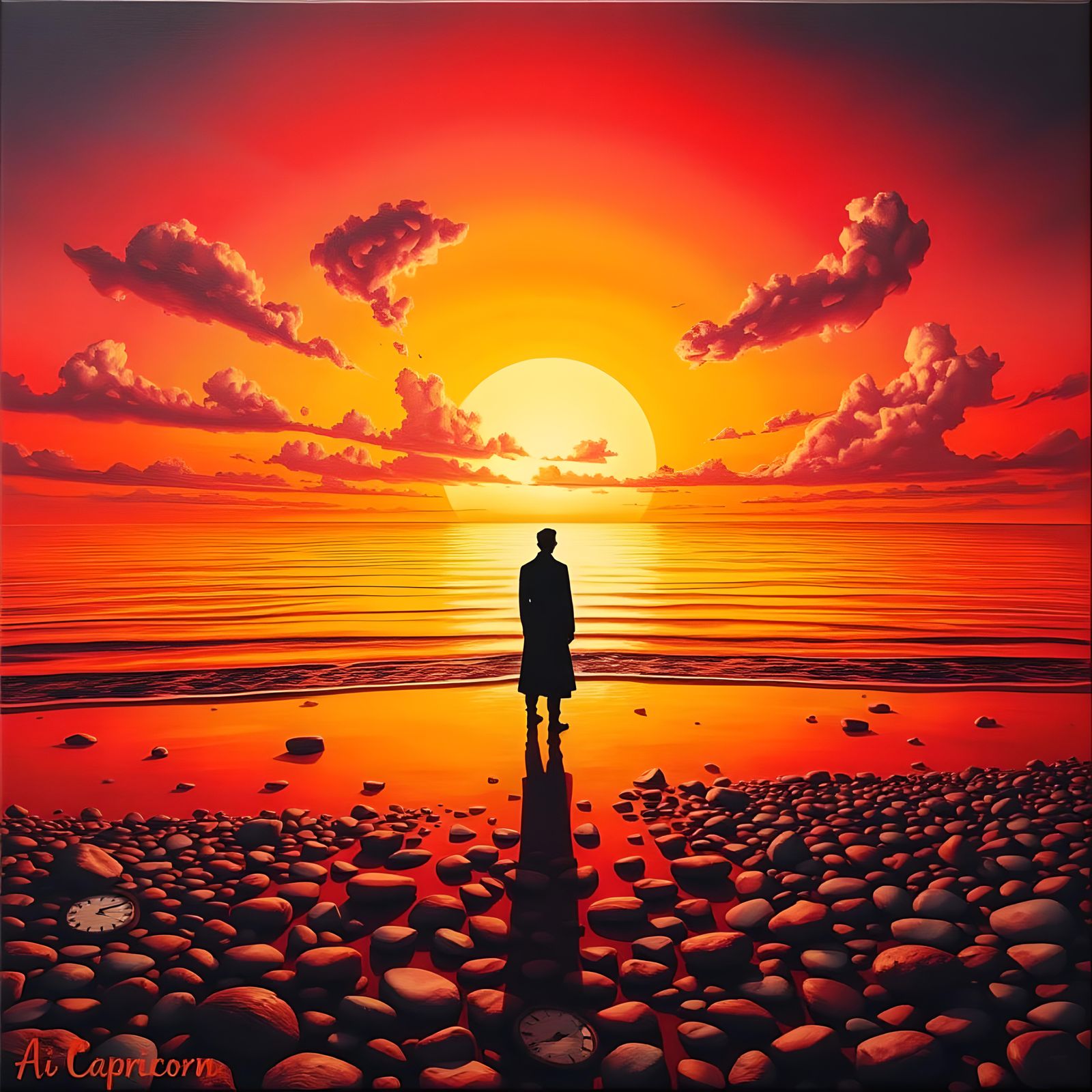 silhouette on a beach