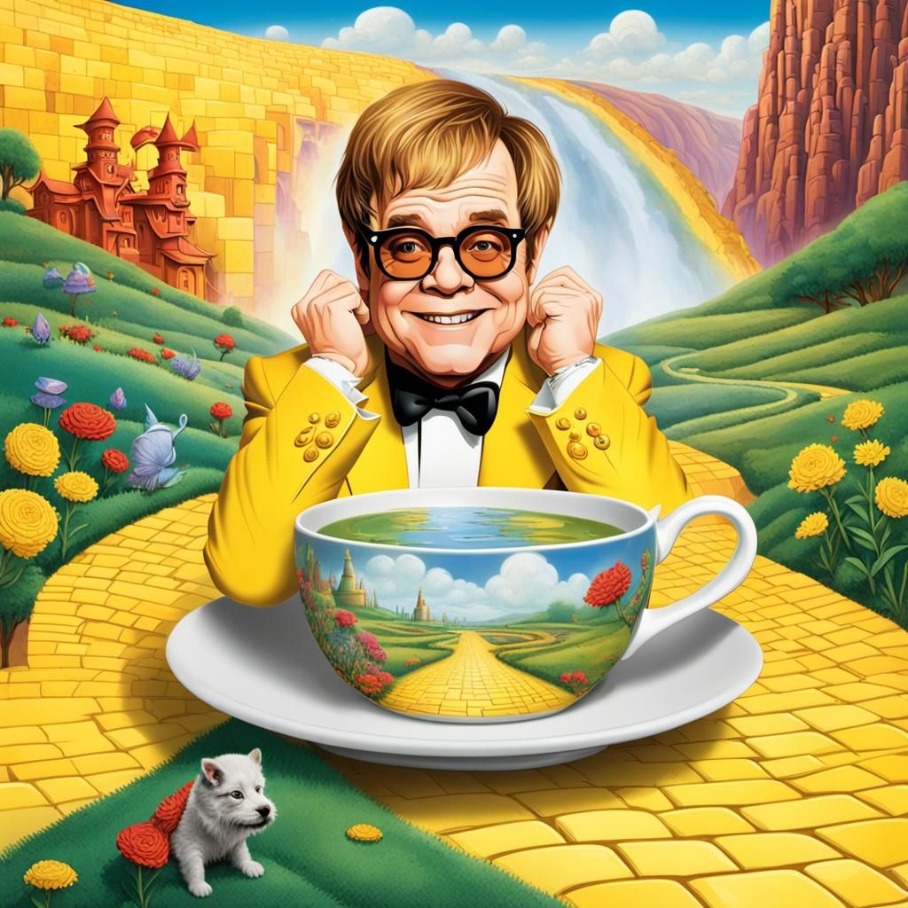 Elton John's Wizard of Oz Tea Cup Hot Tub