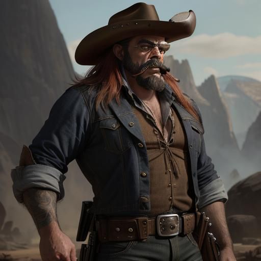 Aggressive Gunslinger: Yosemite Sam as Fantasy Art