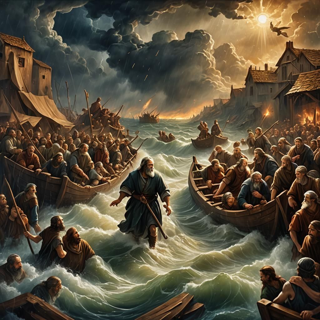 Noah's Flood: A Renaissance Oil Painting