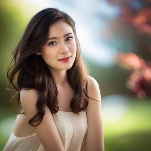 Smiling Scottish Girl in Sunny Garden Photograph