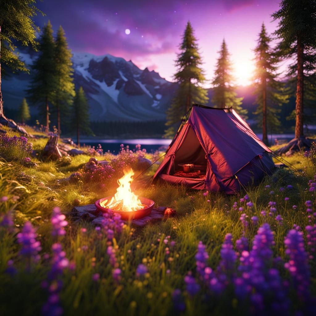 Swedish Alps Camping Spot in Split Toning Style