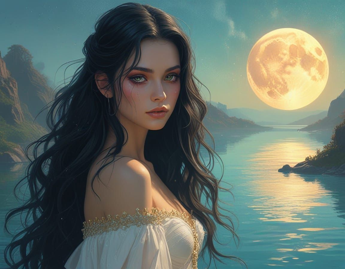 Demonic Goddess of Sloth in Psychedelic Synthwave Style