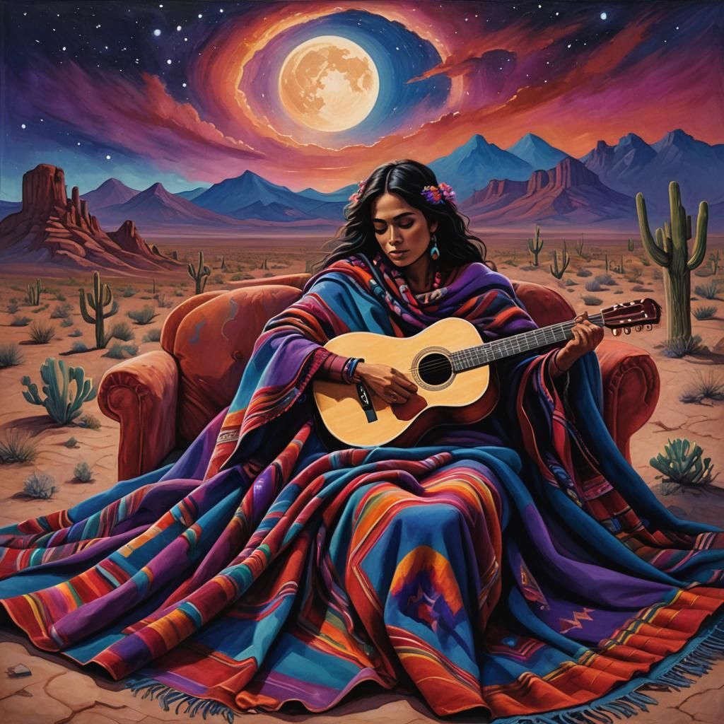 Surreal Desert Mother and Child Portrait