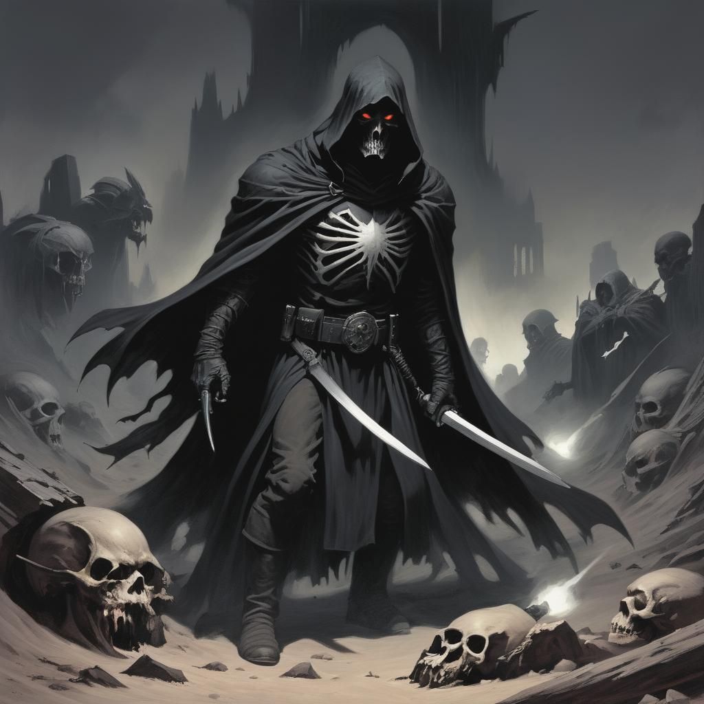 Grimdark Gothic Landscape in Dark Fantasy Style