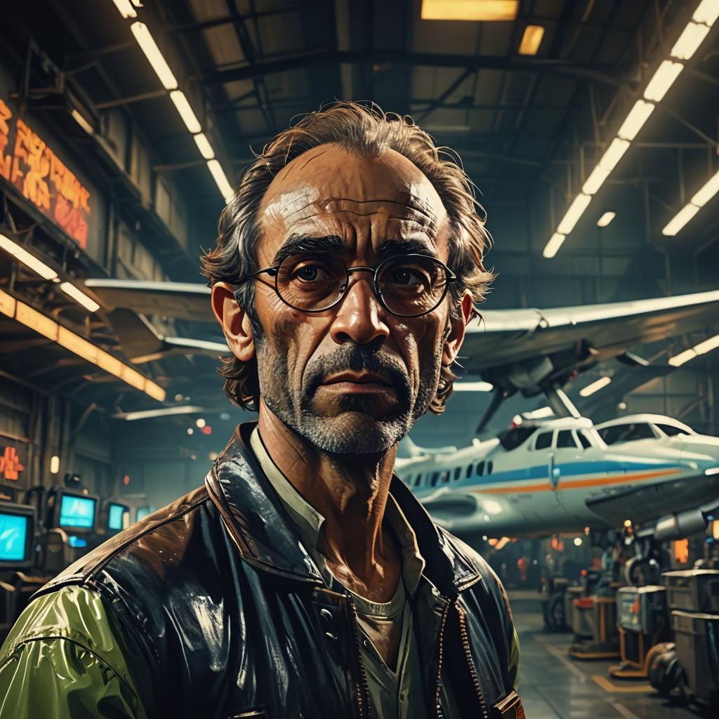 Trevor Phillips Steals Airplane: Cinematic Film Still