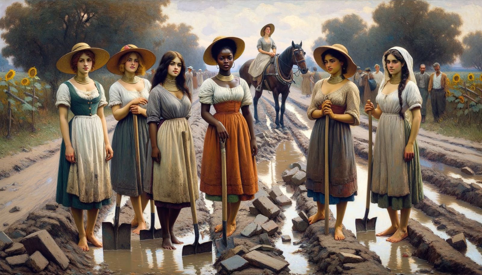 Post-Impressionist Road Menders in Rural Italy