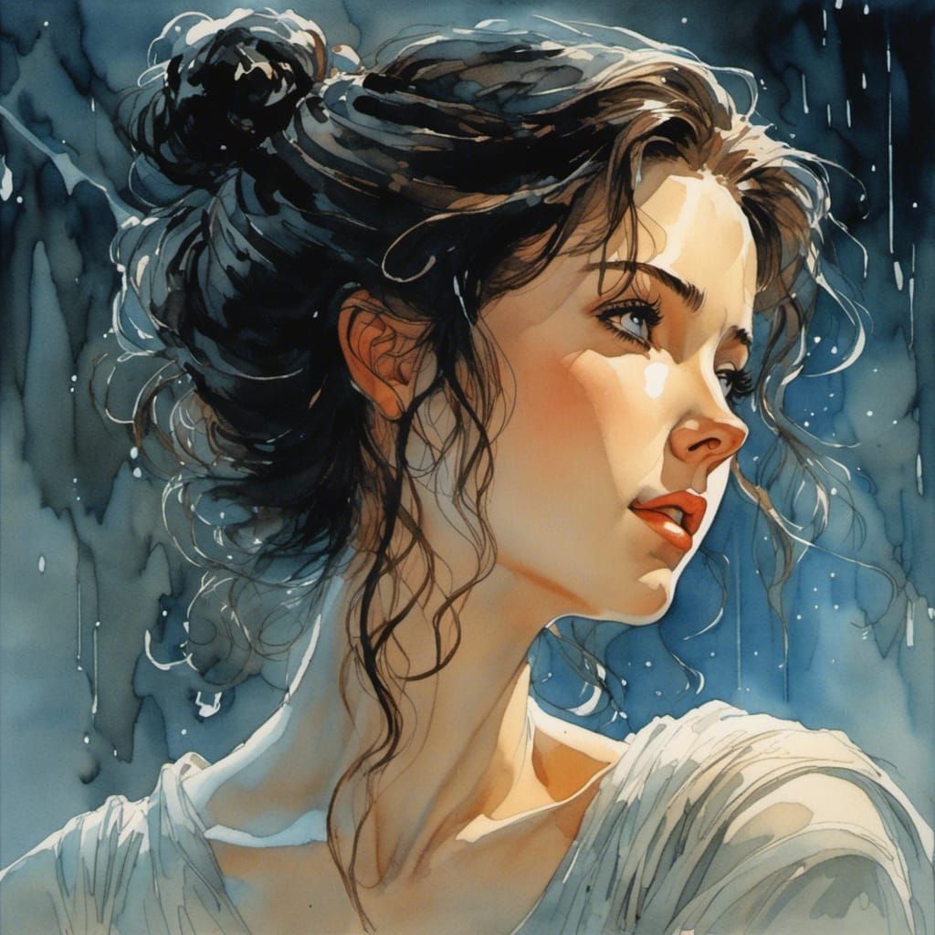 Enamored Woman Portrait with Futuristic Styling