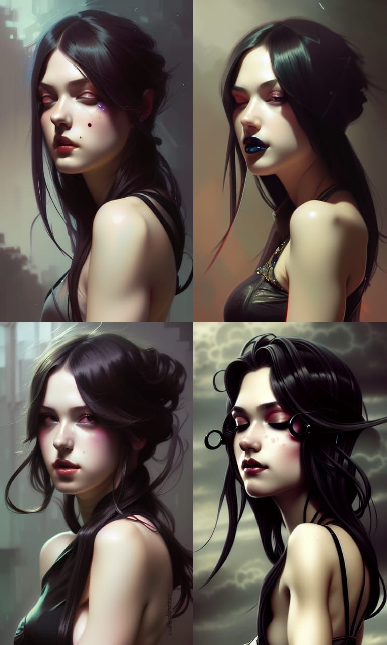 Gothic Portrait with Dynamic Lighting, Detailed Digital Art