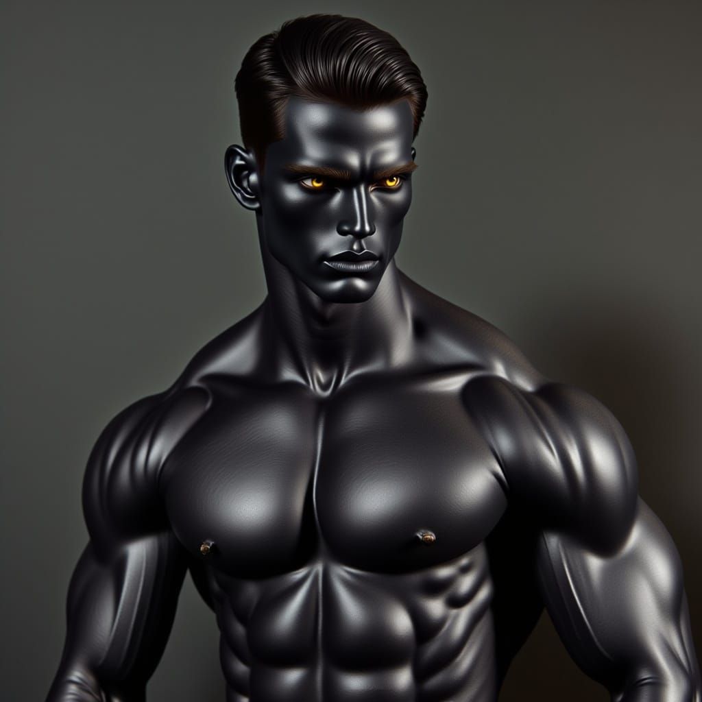 Shadowy Athlete in Charcoal Skin