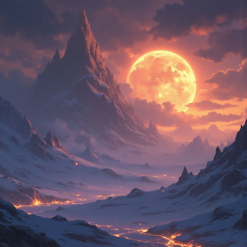 Crystalline Planet with Lava Flows in Space