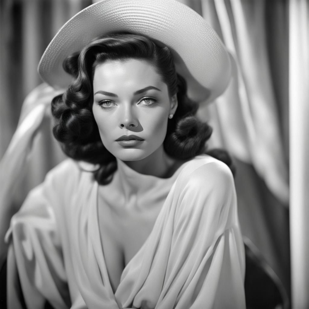 Gene Tierney: A Realistic Black and White Portrait
