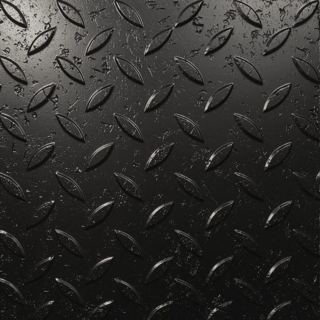 Dark Steel Diamond Plate Background With Cinematic Lighting