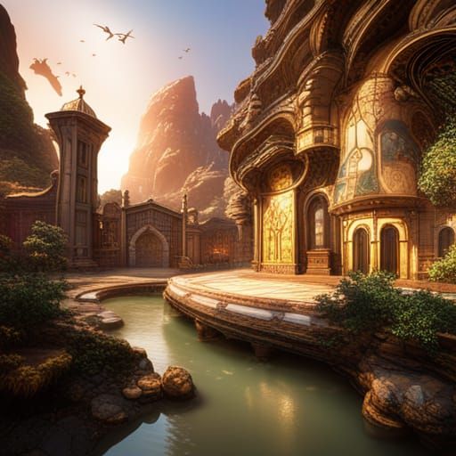 Fantastical Matte Painting in Deep Color