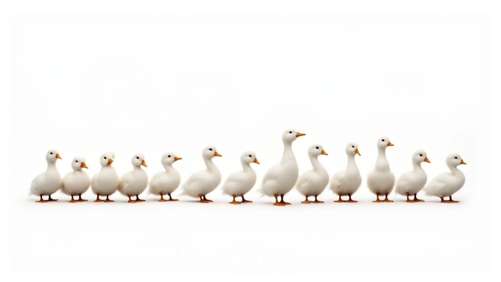 Ducks in a Row: Antique Watercolor Style