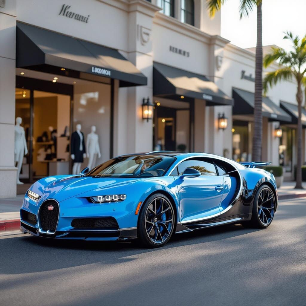 Bugatti Chiron on Rodeo Drive: A Spring Morning