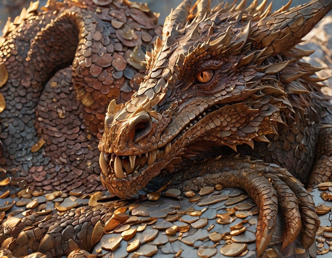 Serene Dragon in Golden Splendor