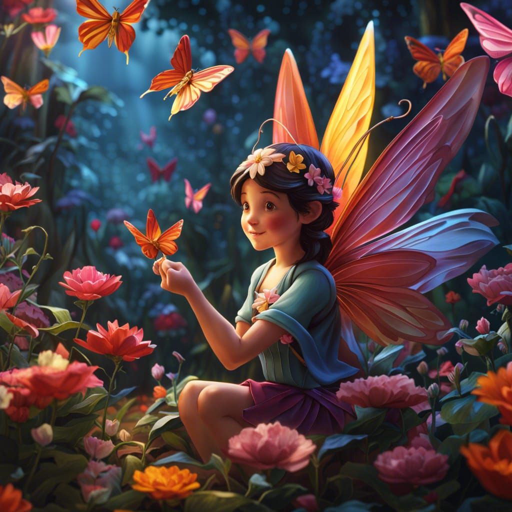 Flower Fairy Folding Origami Butterflies, Monet-inspired