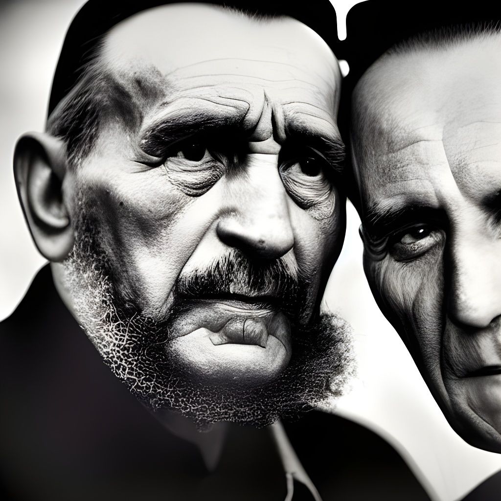 Portrait of Two Leaders in Gritty Realism