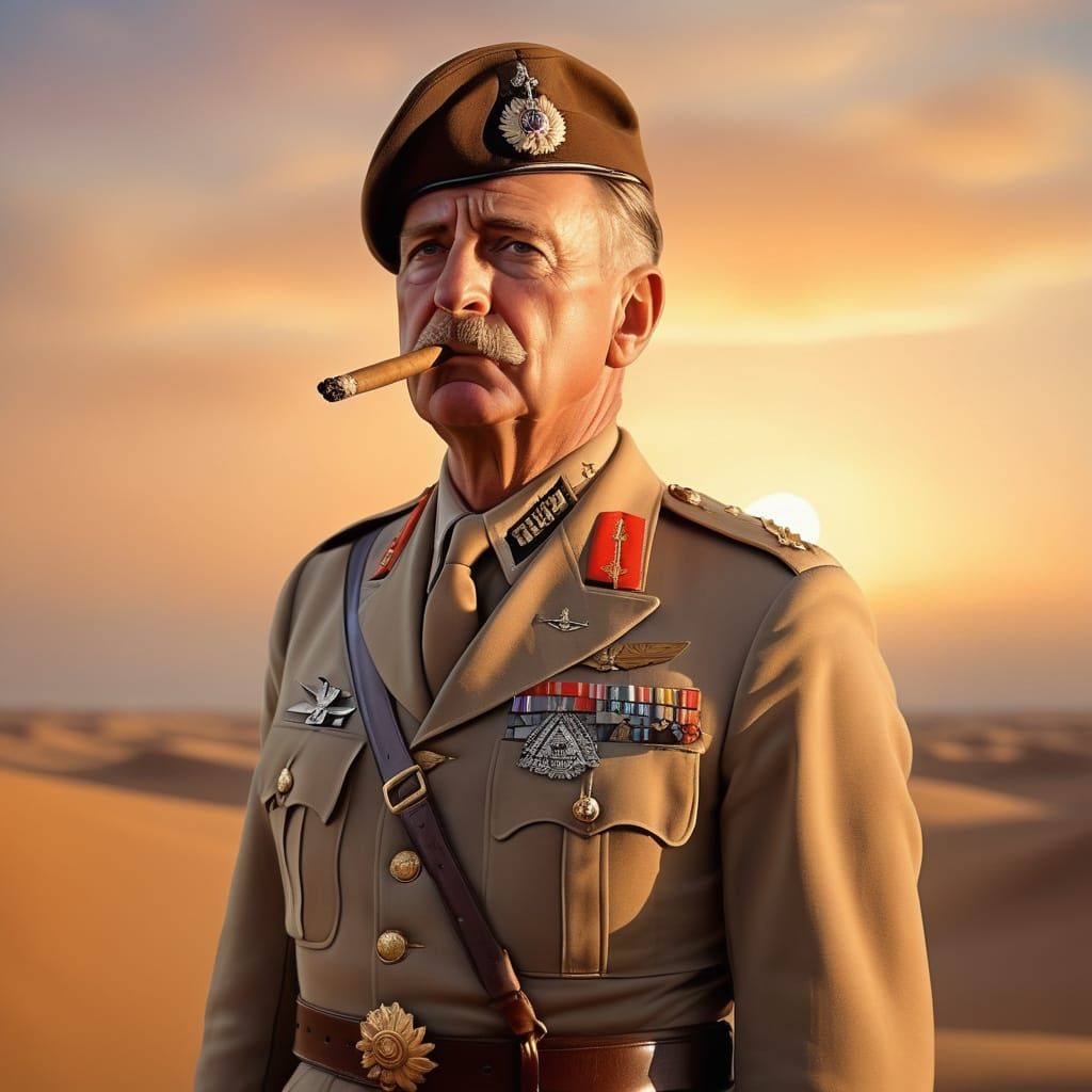 Historical Portrait of General Montgomery at El-Alamein