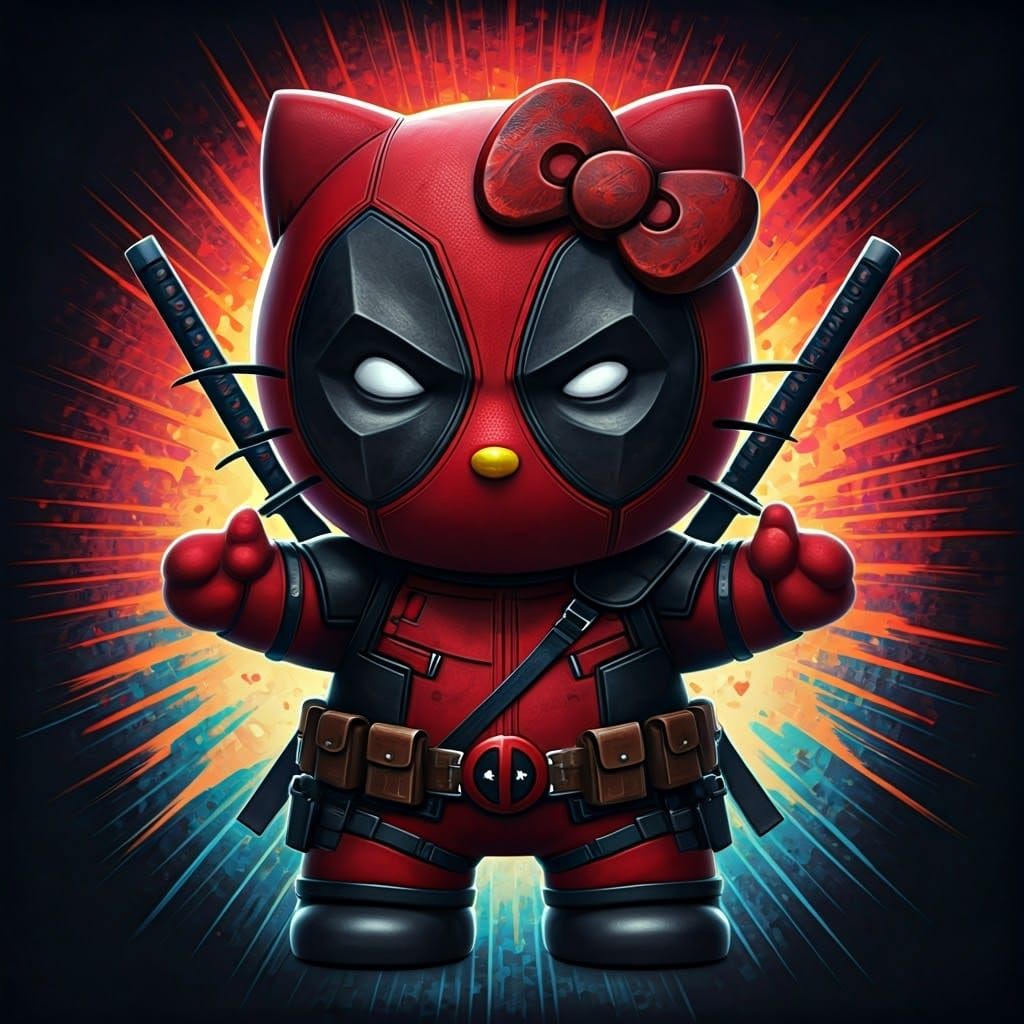 Hello Kitty Embodies Deadpool's Edgy Spirit