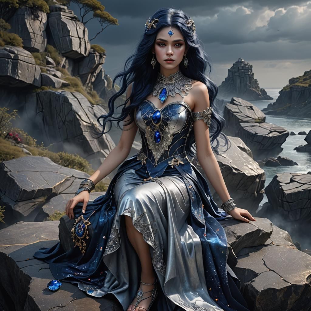 Mystic Lady with Jeweled Dress: Fantasy Concept Art