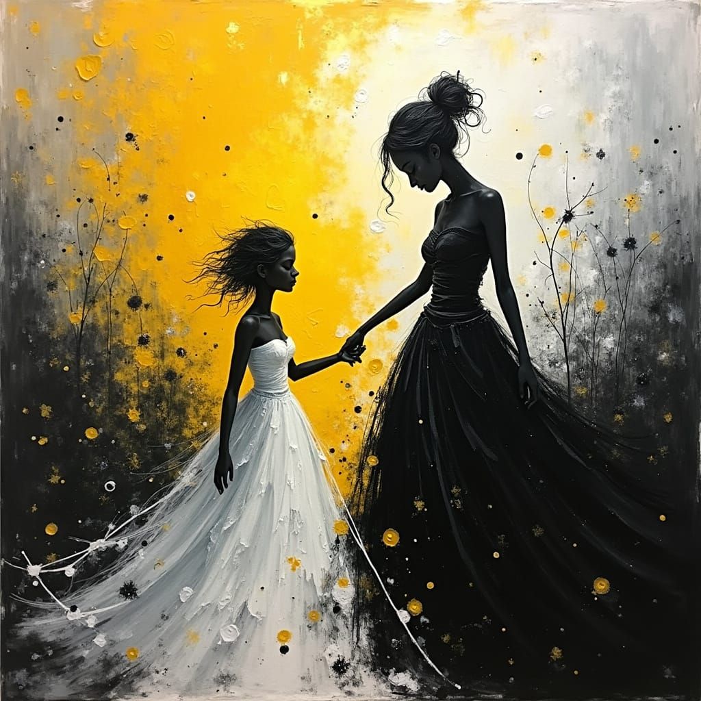 Wholeness Born from Duality in Vibrant Impasto Painting