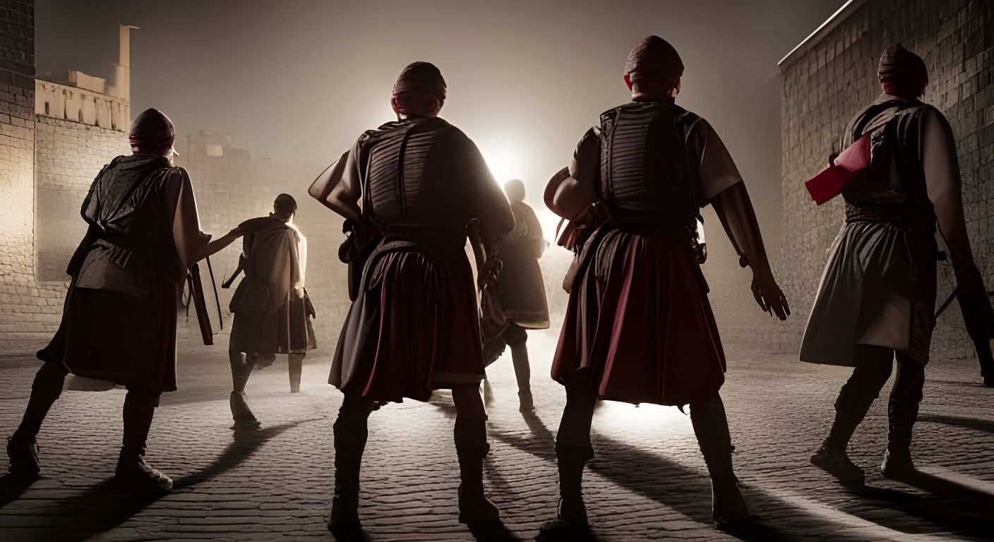 Roman Legionnaires Raid Jerusalem at Night