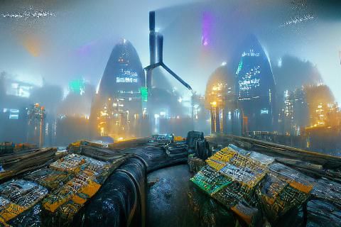 Fog-Shrouded Cyberpunk Cityscape in 8K Resolution