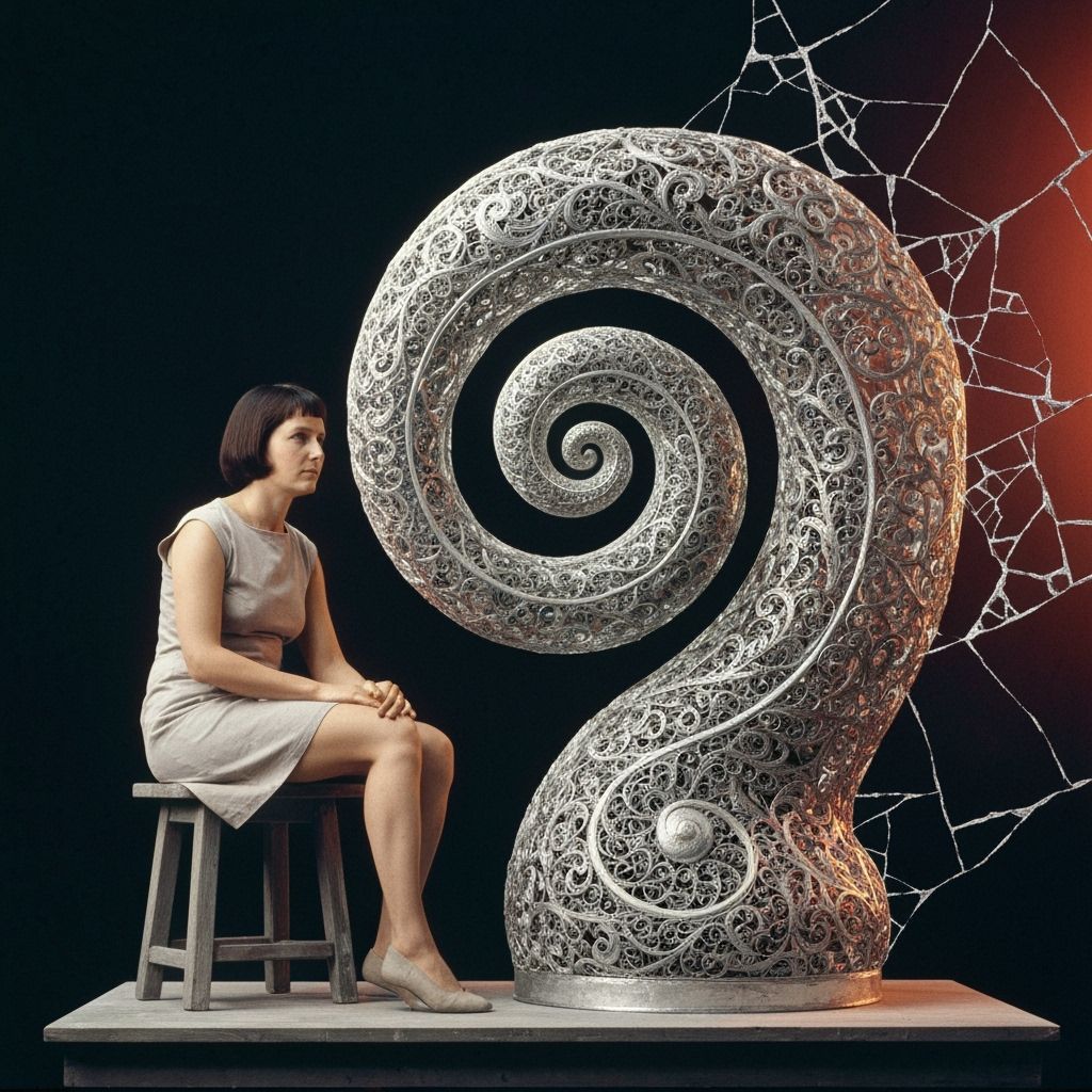 Surreal Female Sculptor in Bioluminescent Body Art