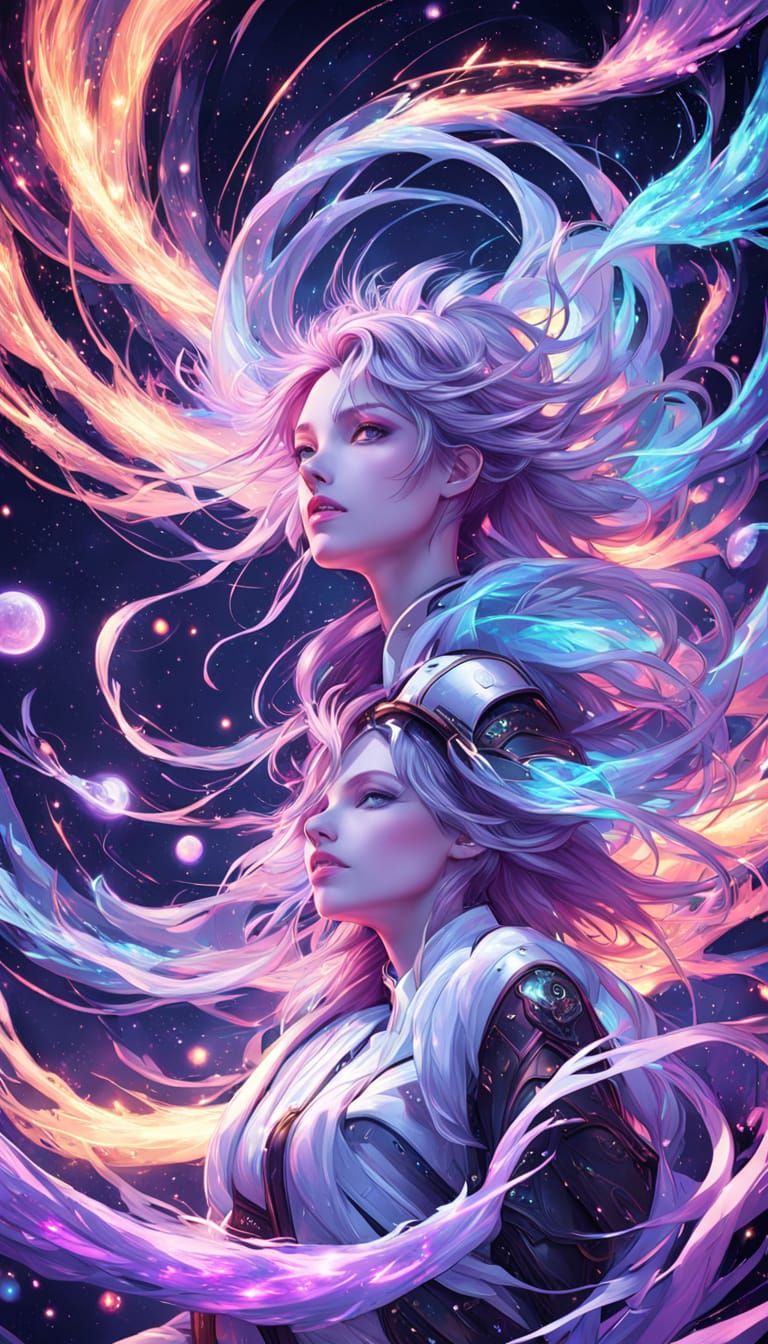 Ethereal Gwen Tennyson in Celestial Anime Concept Art