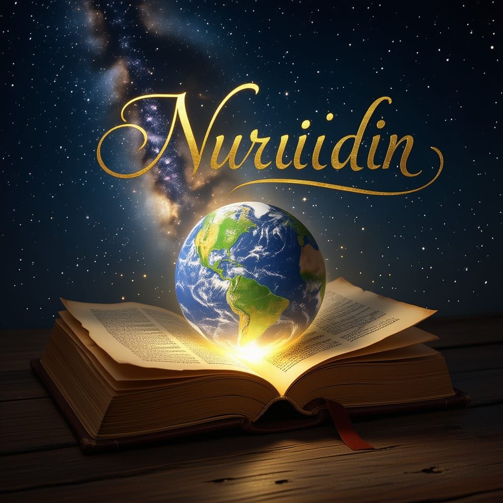 Glowing Earth Globe Rising from Ancient Book