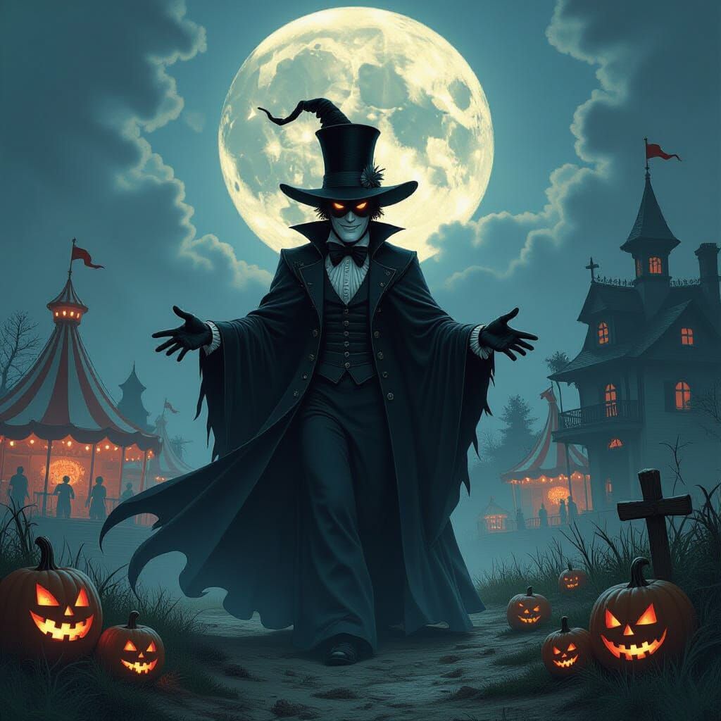 Nightmare Carnival: Mr. Tophat in a Horror Art Style