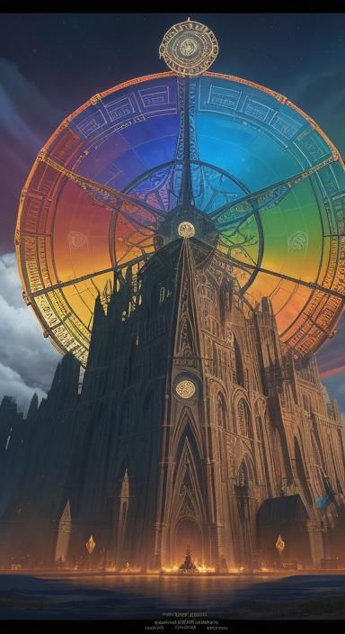 Gothic Stained Glass Wheel of Fortune Tarot