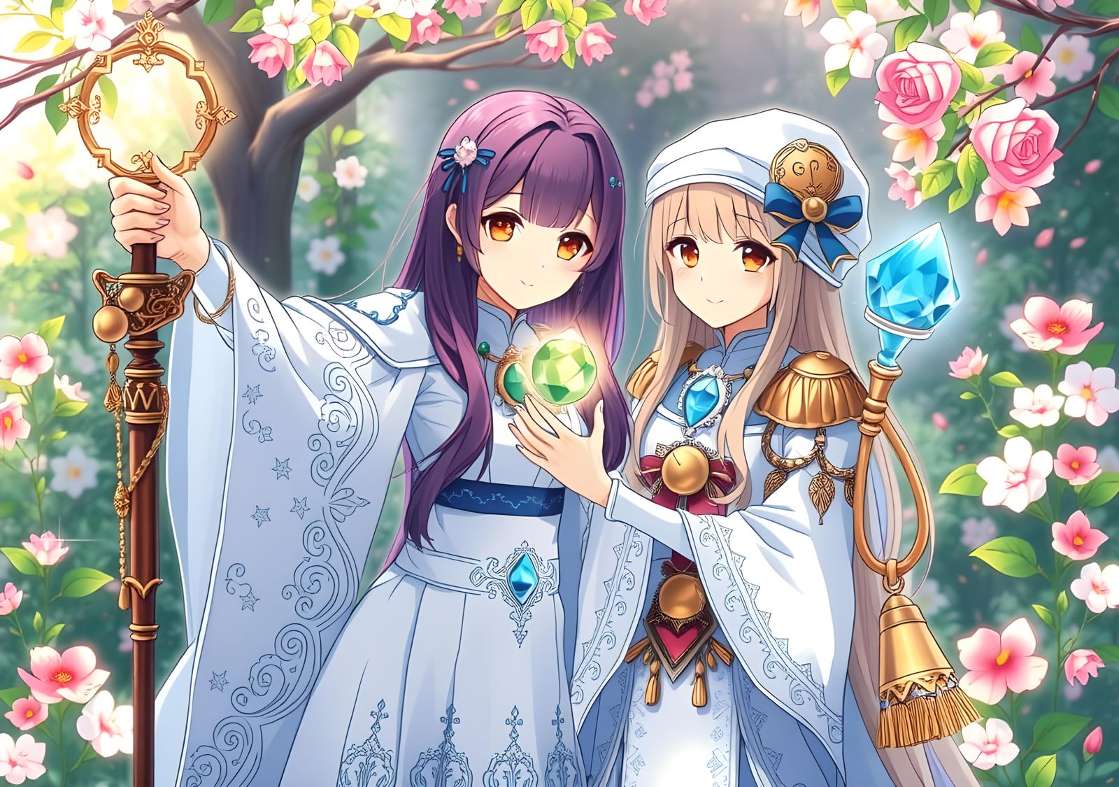 Anime Healer Girls Capture a Fantasy Selfie