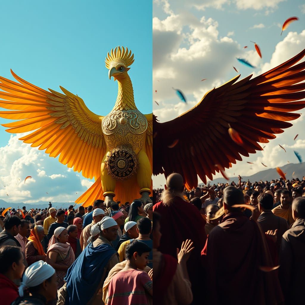 Garuda: Majestic Protector with Damaged Wings