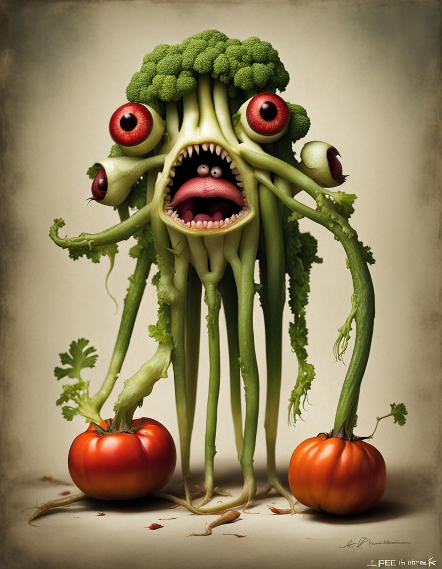 Sinister Alive Vegetables in Nature