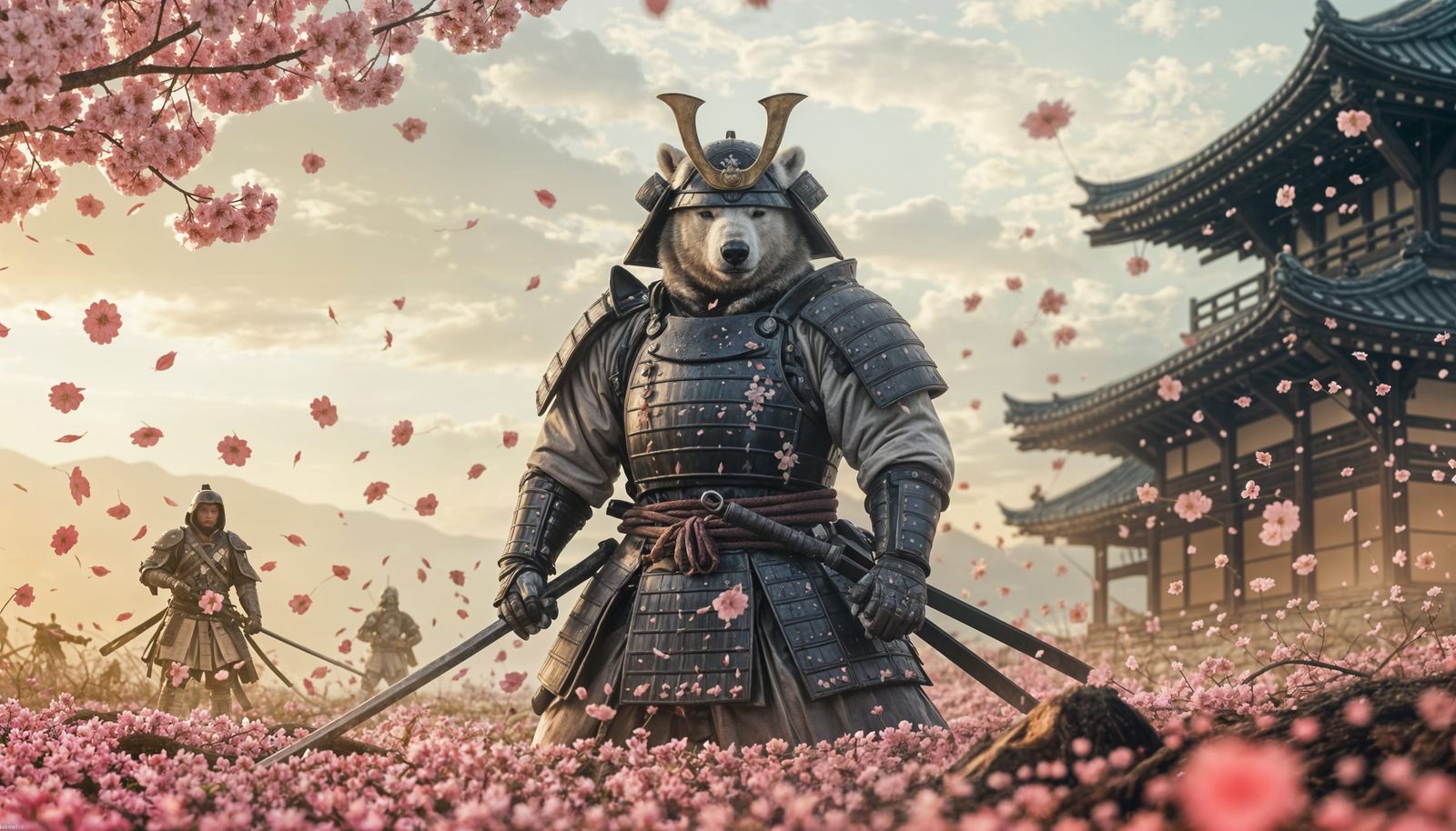 Samurai Polar Bear in Battlefield Film Still