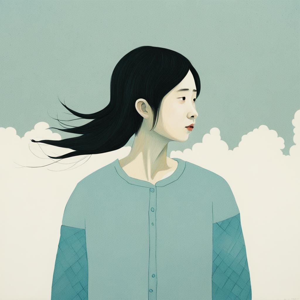 Muted Blue Portrait of a Person